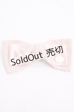 画像: Leur Getter / パール付シフォンリボンバレッタ  ピンク Y-25-02-27-011-LU-ZA-SZ-ZT422-F003
