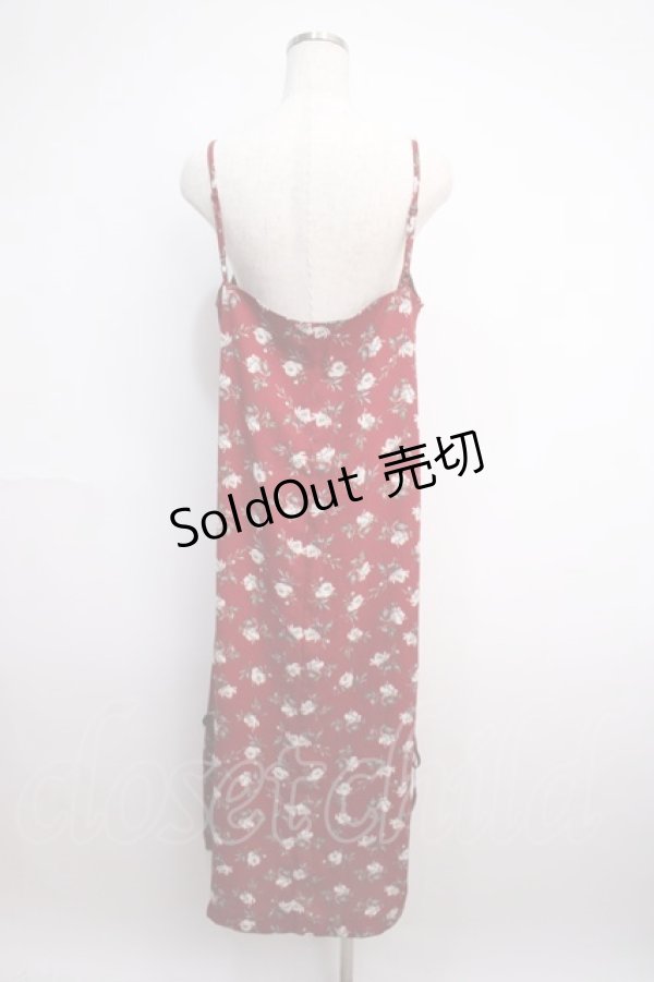 画像2: axes femme / ローズptキャミワンピース M ワイン Y-25-02-27-106-AX-OP-SZ-ZI (2)