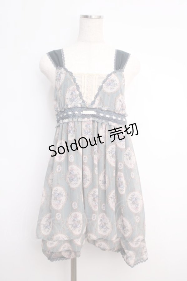 画像1: axes femme / ローズミラー柄チェーンチュニック  グリーン Y-25-02-27-109-AX-TO-SZ-ZY (1)