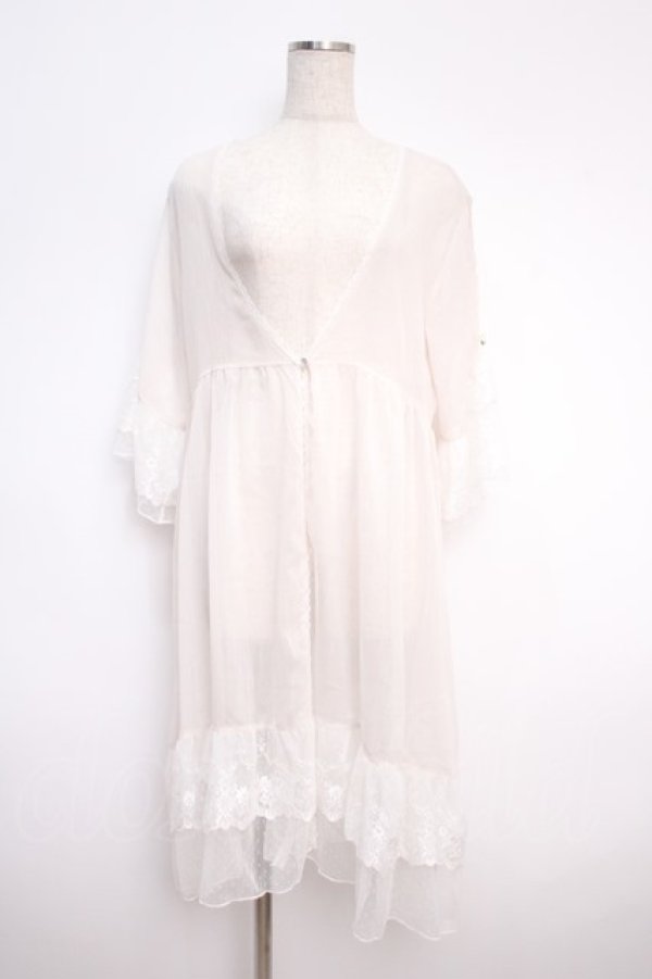 画像1: axes femme / シアー×チュールレースガウン F 生成り Y-25-02-27-120-AX-TO-SZ-ZI (1)