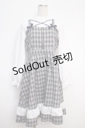 画像: axes femme / チェック柄ドッキングワンピース   Y-25-02-27-127-AX-OP-SZ-ZY