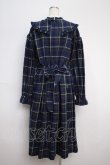 画像2: Maison de minette / Big collar plaid dress  ネイビー Y-25-02-27-129-LO-OP-SZ-ZT439 (2)