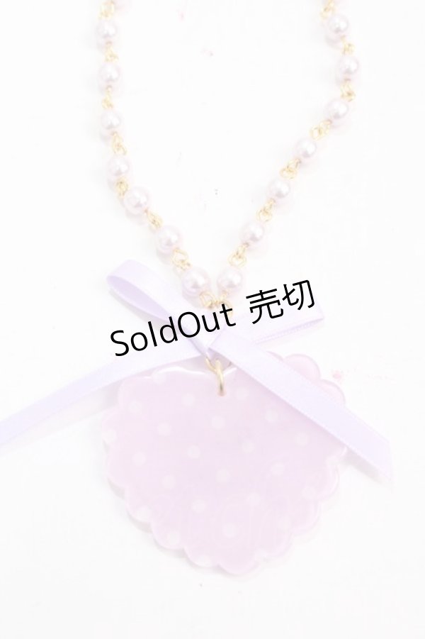 画像2: Angelic Pretty / DotスカラップHeartネックレス  ラベンダー Y-25-02-27-014-AP-AC-SZ-ZY (2)