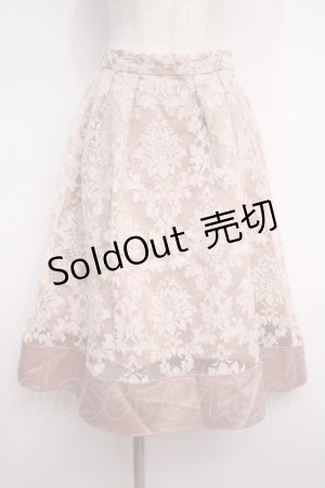 画像: axes femme / オーナメント柄タックスカート M 淡ピンク Y-25-02-27-134-AX-SK-SZ-ZY