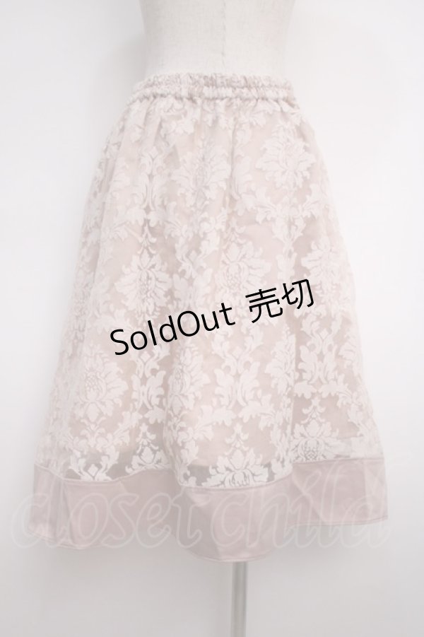 画像2: axes femme / オーナメント柄タックスカート M 淡ピンク Y-25-02-27-134-AX-SK-SZ-ZY (2)