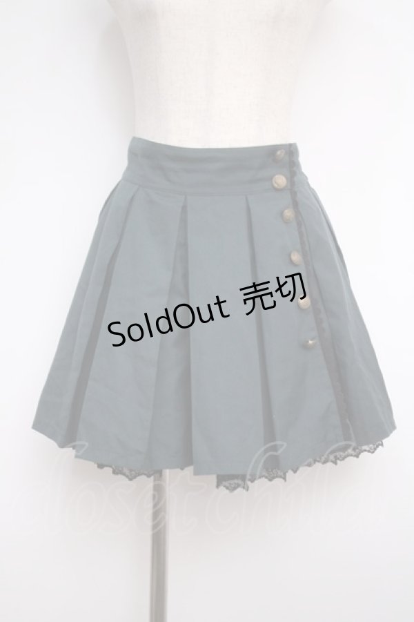 画像1: axes femme / 釦デザインプリーツキュロット  グリーン Y-25-02-27-140-AX-SK-SZ-ZY (1)