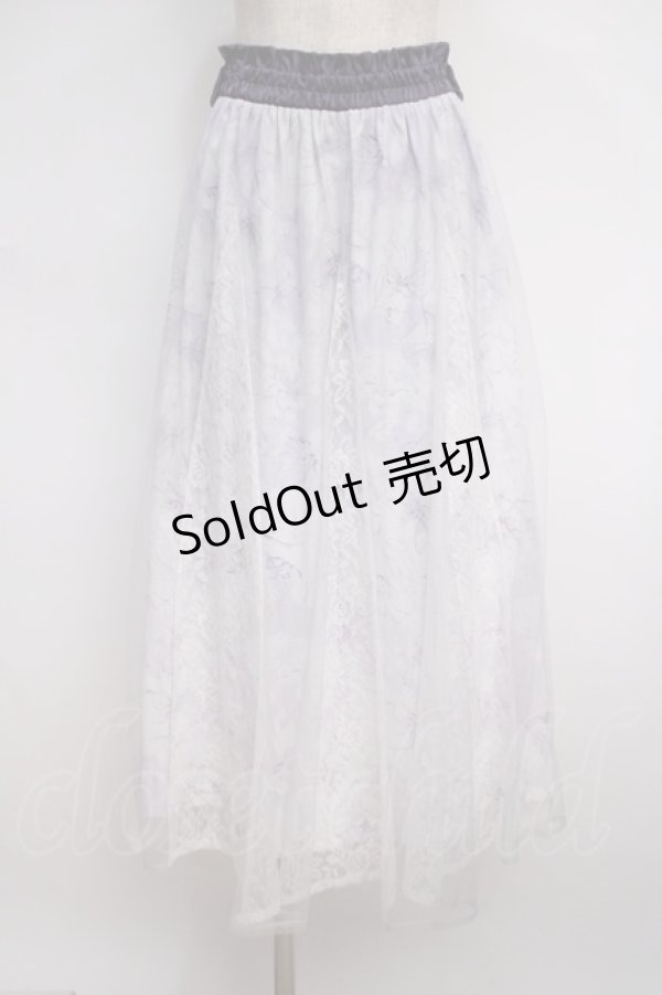 画像1: axes femme / 線画花柄レイヤードスカート F ラベンダー Y-25-02-27-154-AX-SK-SZ-ZS (1)
