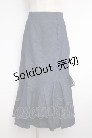 画像: axes femme / クルミ釦付デニムスカート  デニム Y-25-02-27-158-AX-SK-SZ-ZY
