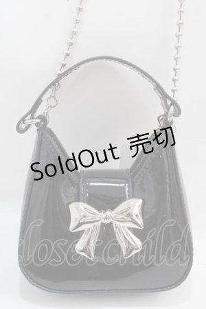 画像: axes femme / リボンモチーフミニショルダー  黒 Y-25-02-27-028-AX-BG-AS-ZT-K020