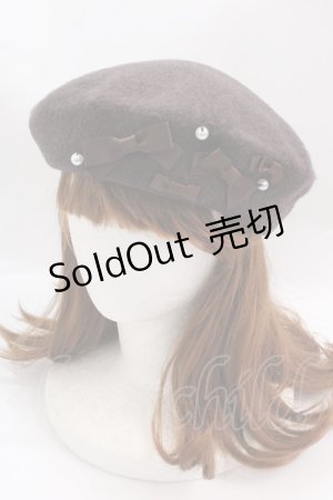 画像: m petit by misako / ベレー帽 57.5cm 中茶 Y-25-02-27-034-LO-AC-SZ-ZT