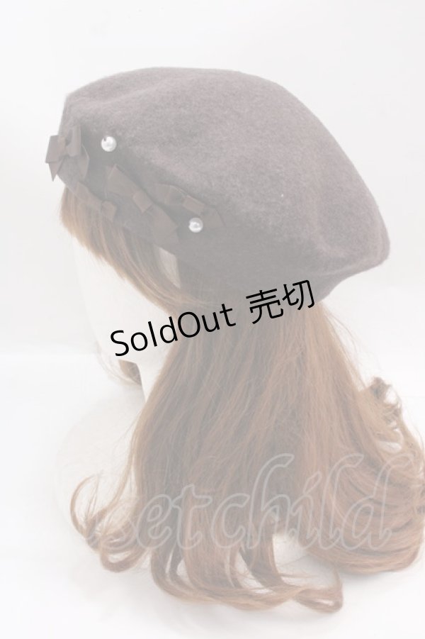 画像2: m petit by misako / ベレー帽 57.5cm 中茶 Y-25-02-27-034-LO-AC-SZ-ZT (2)