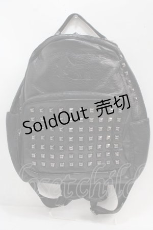 画像: NieR Clothing / スタッズ付きレザーバック  黒 Y-25-02-27-038-PU-BG-SZ-ZY