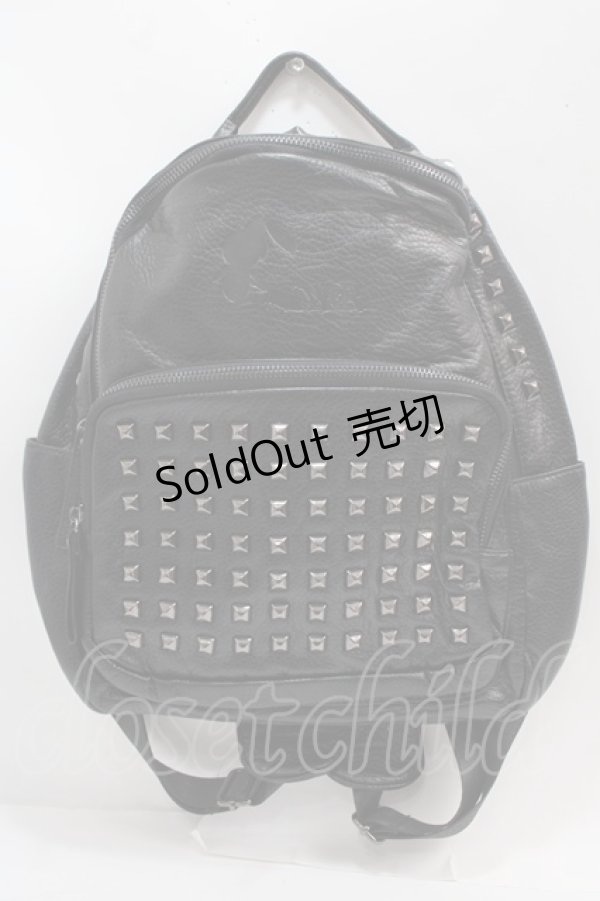 画像1: NieR Clothing / スタッズ付きレザーバック  黒 Y-25-02-27-038-PU-BG-SZ-ZY (1)