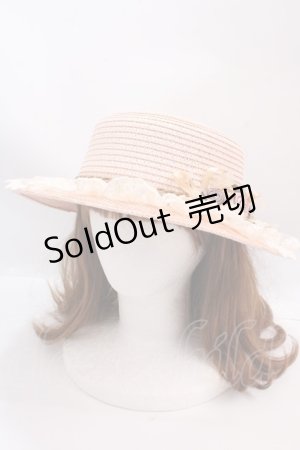 画像: axes femme / 巻きバラレースカンカン帽 57.5cm アワピンク Y-25-02-27-039-AX-AC-SZ-ZT-K004