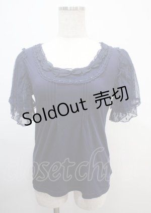 画像: axes femme / リボンディテールプルオーバー M 紺 Y-25-03-04-059-AX-TO-SZ-ZY