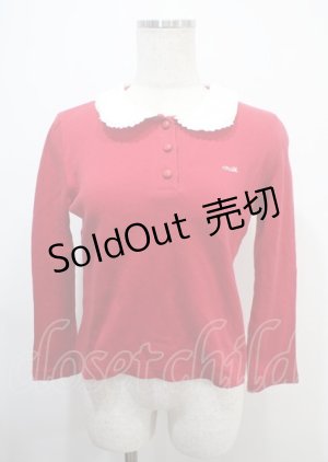 画像: MILK / 襟付きカットソー  赤 Y-25-03-04-067-ML-TO-AS-ZY