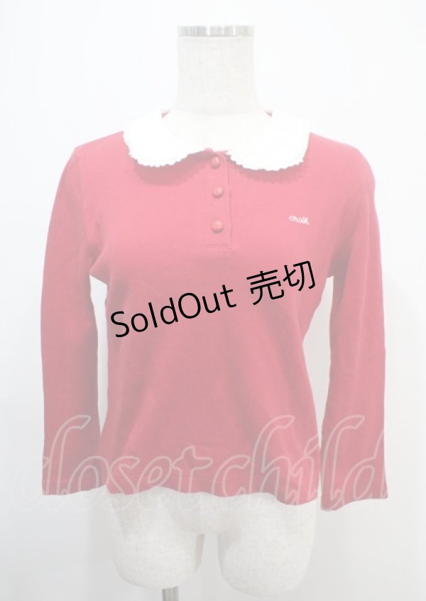 画像1: MILK / 襟付きカットソー  赤 Y-25-03-04-067-ML-TO-AS-ZY (1)