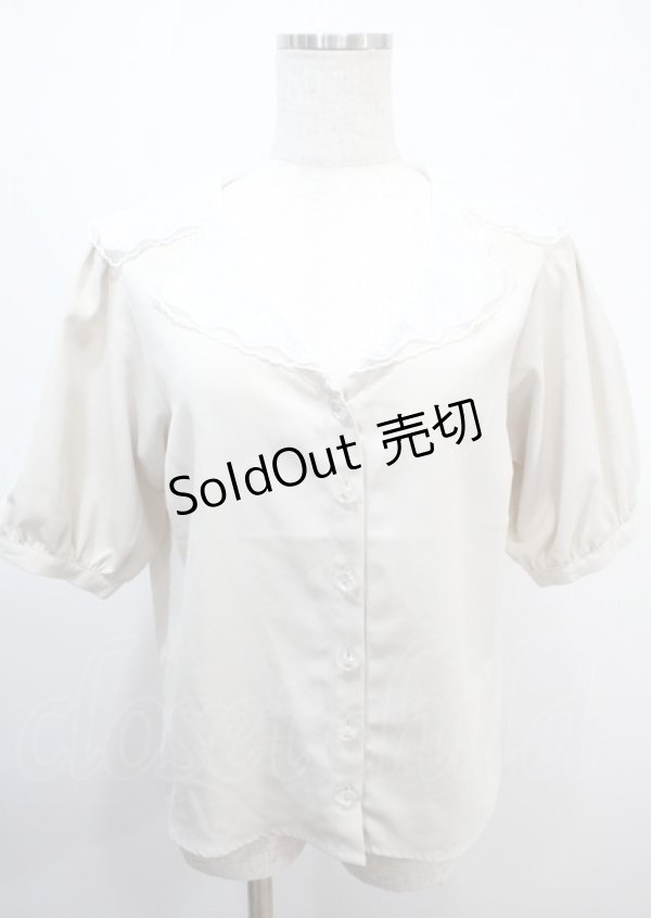 画像1: DearMyLoveRose / セーラー襟レースシンプルブラウス LL ベージュ Y-25-03-04-071-EL-BL-SZ-ZY (1)
