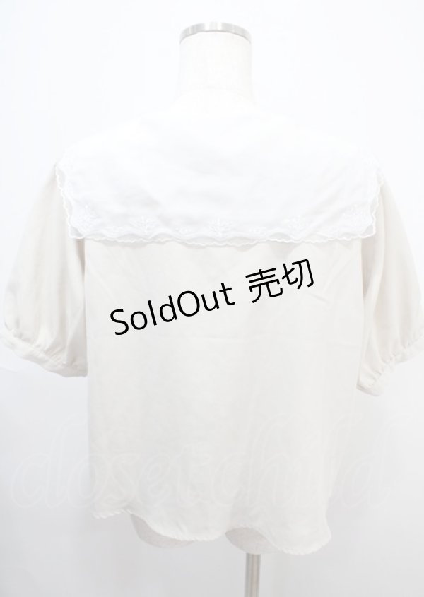 画像2: DearMyLoveRose / セーラー襟レースシンプルブラウス LL ベージュ Y-25-03-04-071-EL-BL-SZ-ZY (2)