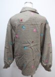 画像2: jouetie / 花刺繍千鳥柄シャツ  ブラウン Y-25-03-04-095-EL-BL-SZ-ZY (2)