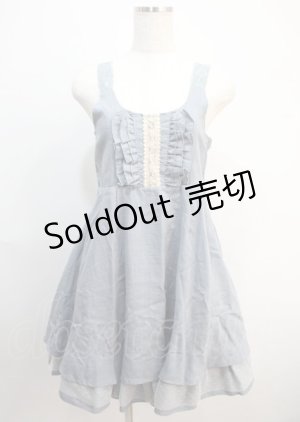 画像: axes femme / レース使いデニム風ワンピース  ブルー Y-25-03-04-098-AX-OP-SZ-ZY