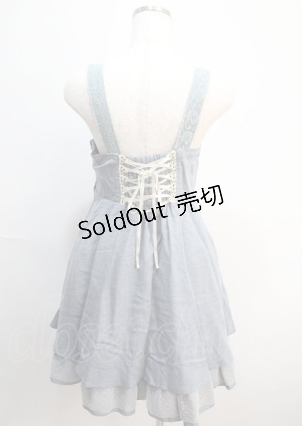 画像2: axes femme / レース使いデニム風ワンピース  ブルー Y-25-03-04-098-AX-OP-SZ-ZY (2)