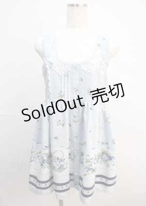 画像: axes femme / フローラルメルヘン柄ワンピース  サックス Y-25-03-04-117-AX-OP-SZ-ZY