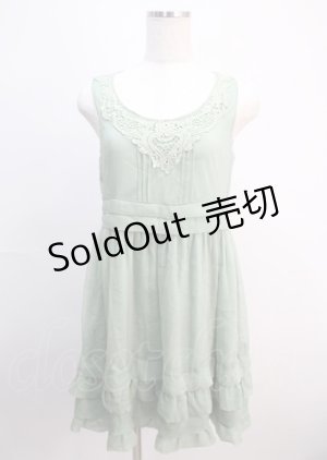 画像: axes femme / タック使い楊柳OP  グリーン Y-25-03-04-118-AX-OP-SZ-ZY