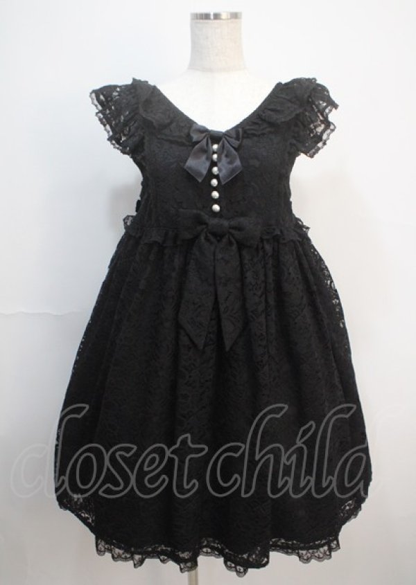 画像1: Angelic Pretty / Sweet Dollyジャンパースカート  黒 Y-25-03-04-121-AP-OP-SZ-ZY (1)