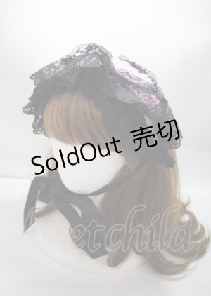 画像: 危機裸裸商店 / レースヘッドドレス  黒×ピンク Y-25-03-04-017-GO-AC-SZ-ZY