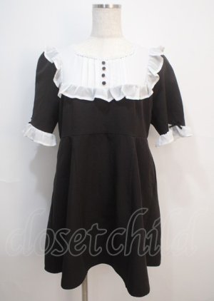 画像: DearMyLoveRose / ダイヤフリル上品ワンピース LL 黒 Y-25-03-04-144-EL-OP-SZ-ZY