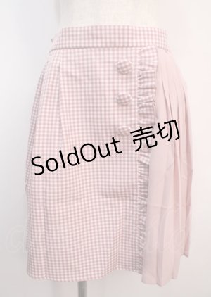 画像: axes femme kawaii / チェック柄切り替えスカート M ピンク Y-25-03-04-152-AX-SK-SZ-ZY