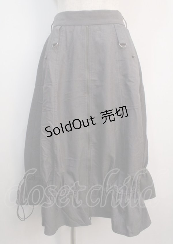 画像1: axes femme / ジップ付ドロストスカート F グレー Y-25-03-04-156-AX-SK-SZ-ZY (1)