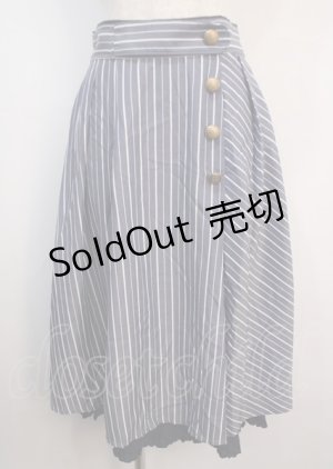 画像: axes femme / 連ボタンミディスカート F 紺 Y-25-03-04-162-AX-SK-SZ-ZS