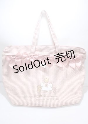 画像: Maison de FLEUR / marron creamチェックトートバック  ピンク Y-25-03-04-024-LO-BG-SZ-ZY