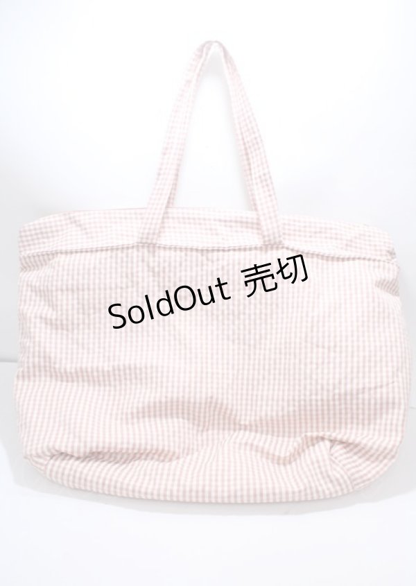 画像2: Maison de FLEUR / marron creamチェックトートバック  ピンク Y-25-03-04-024-LO-BG-SZ-ZY (2)
