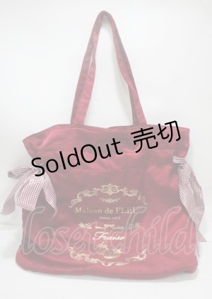 画像: Maison de FLEUR / いちごリボントートバック  赤 Y-25-03-04-025-LO-BG-SZ-ZY
