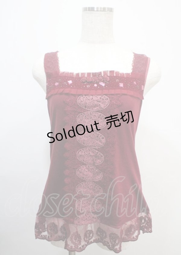画像1: axes femme / レースタンクトップ M ワイン Y-25-03-04-035-AX-TO-SZ-ZY (1)