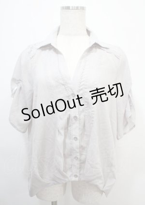 画像: axes femme / ストライプシャツ  グレー Y-25-03-04-039-AX-TO-SZ-ZI