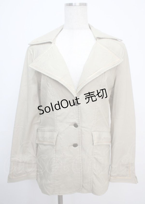 画像1: 【SALE】Ozz oneste / 刺繍ポケットテーラードジャケット  ベージュ Y-25-03-07-059-OO-JA-SZ-ZT322 (1)