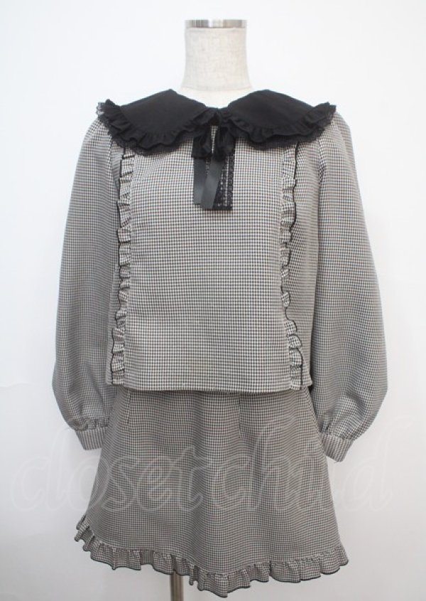 画像1: Secret Honey / 千鳥柄セットアップ  黒 Y-25-03-07-062-CA-TO-SZ-ZT303 (1)