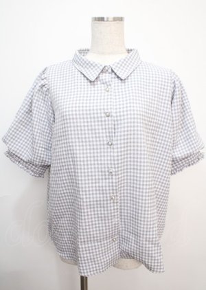 画像: axes femme / パフスリーブブラウス  グレー Y-25-03-07-008-AX-BL-AS-ZY