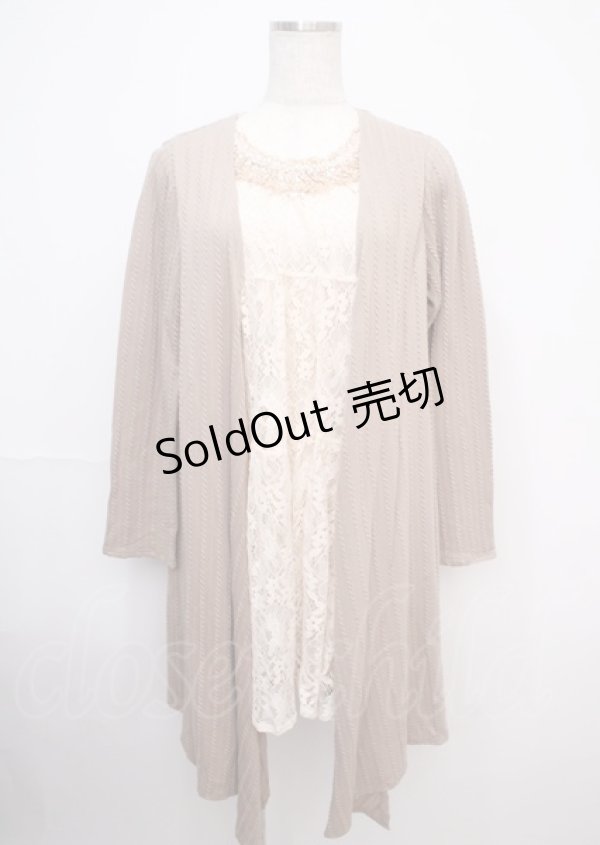 画像1: axes femme / レイヤード風レースチュニック M モカ Y-25-03-07-067-AX-TO-SZ-ZY (1)