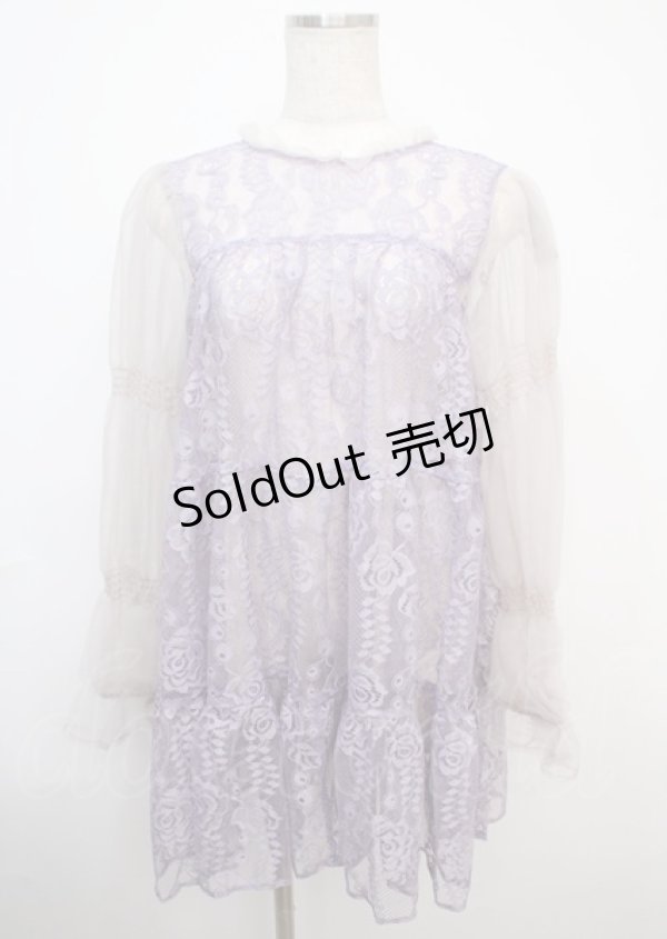 画像1: axes femme POETIQUE / 総レースシアーチュニック M ラベンダー Y-25-03-07-068-AX-OP-SZ-ZS (1)