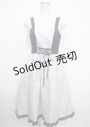 画像: axes femme POETIQUE / チェックバイカラーキャミワンピース M グレー Y-25-03-07-075-AX-OP-SZ-ZS