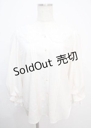 画像: axes femme POETIQUE / スカラップ刺繍襟ブラウス  オフ Y-25-03-07-010-AX-TO-AS-ZY