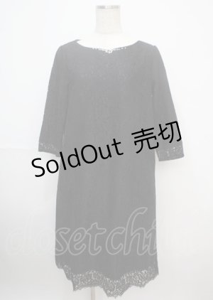 画像: axes femme / ハートネックレースサックワンピース F 黒 Y-25-03-07-086-AX-OP-SZ-ZI