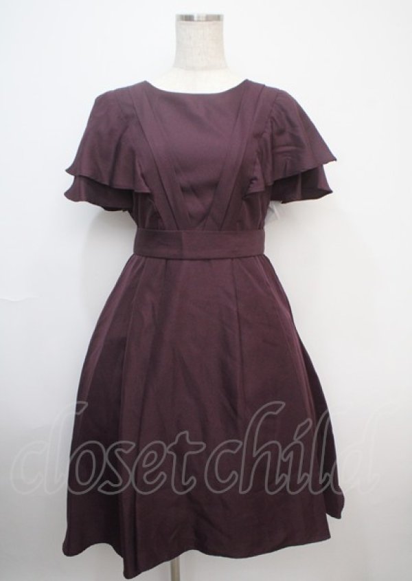 画像1: axes femme / 袖付バックプリーツドレス M パープル Y-25-03-07-088-AX-OP-SZ-ZS (1)