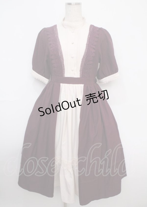 画像1: axes femme kawaii / エレガントドールワンピース  ワイン Y-25-03-07-092-AX-OP-SZ-OS (1)