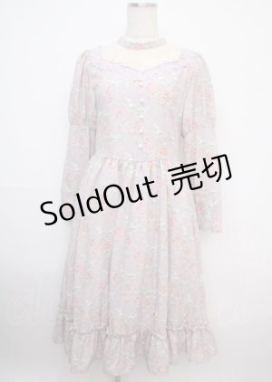 画像: 【SALE】Kurumi Collaboration / KRハナジゴスリーブワンピース L 淡紫 Y-25-03-07-103-LO-OP-SZ-ZT062